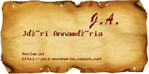Jóri Annamária névjegykártya